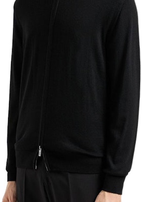 EMPORIO ARMANI FW22 Black Solid Zip-Up Stand Collar Jacket 8N1MUZ1-MJXZ1-0999 Sizing EMPORIO ARMANI FW22 Black Solid Zip-Up Stand Collar Jacket 8N1MUZ1-MJXZ1-0999