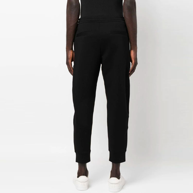 Shop EMPORIO ARMANI FW22  Black Straight-Leg Logo Sweatpants. 6L1P84-1JHSZ-0999