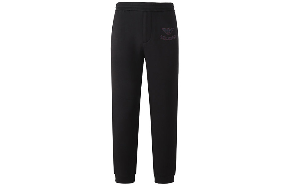 Order Emporio Armani FW22  Black Sweatpants with Logo Embroidery. 6L1P6T-1JV9Z-0999