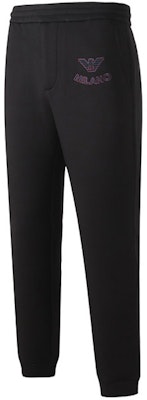Emporio Armani FW22 Black Sweatpants with Logo Embroidery. 6L1P6T-1JV9Z-0999 Shop Emporio Armani FW22 Black Sweatpants with Logo Embroidery. 6L1P6T-1JV9Z-0999