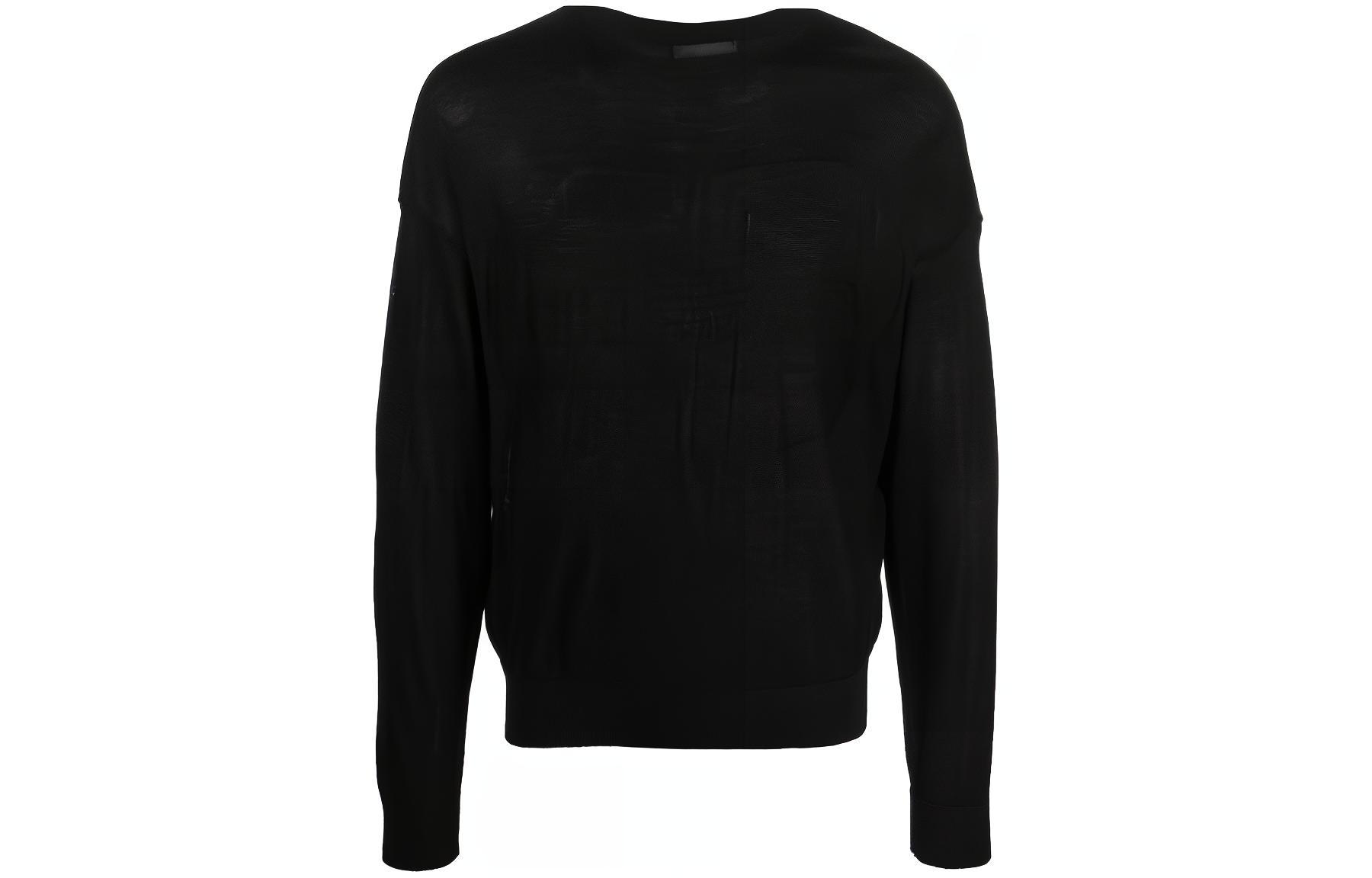 Emporio Armani FW22  Black Wool Knit Sweater Crewneck Long Sleeve 6L1MX7-1MMVZ-0999