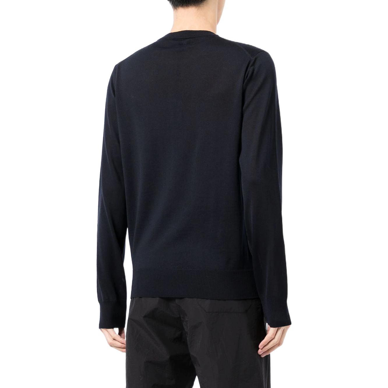 Shop Emporio Armani FW22  Black Wool Pullover Crewneck Sweater. 8N1M42-1M67Z-0922