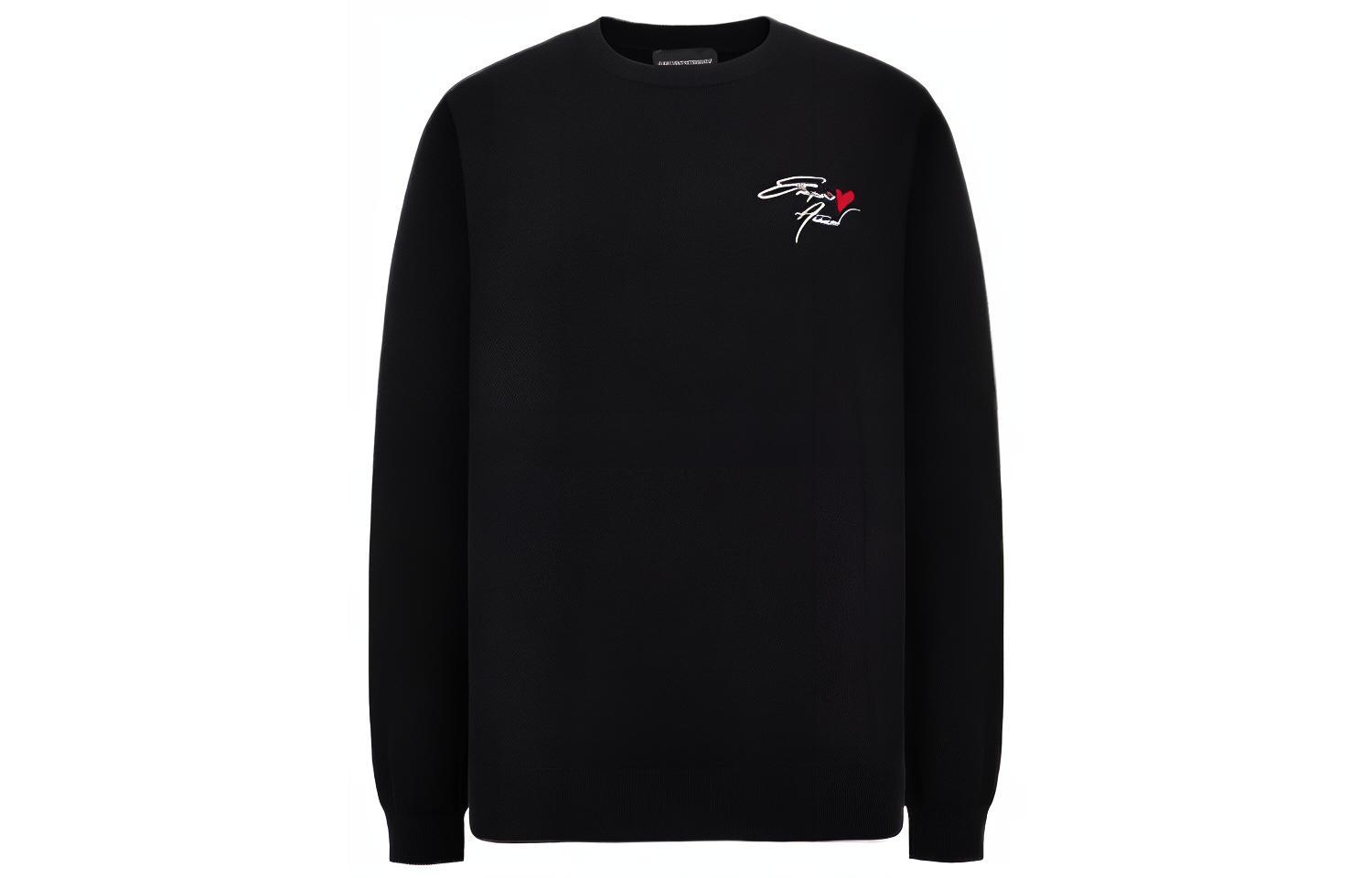 EMPORIO ARMANI FW22  Black Wool Sweater with Logo Embroidery 6L1MU41MCXZ-0999