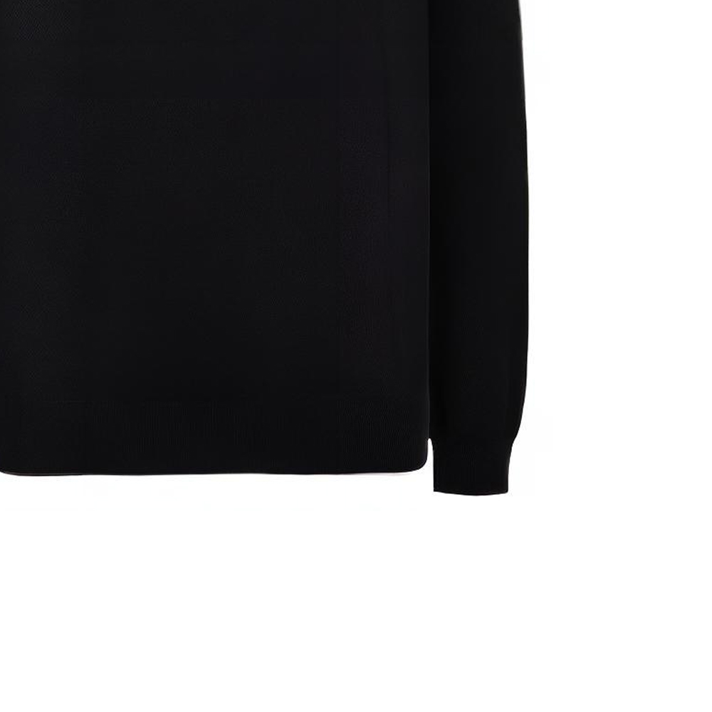 Sizing エンポリオアルマーニ FW22 ブラック ウール セーター ロゴ刺繍入り 6L1MU41MCXZ-0999