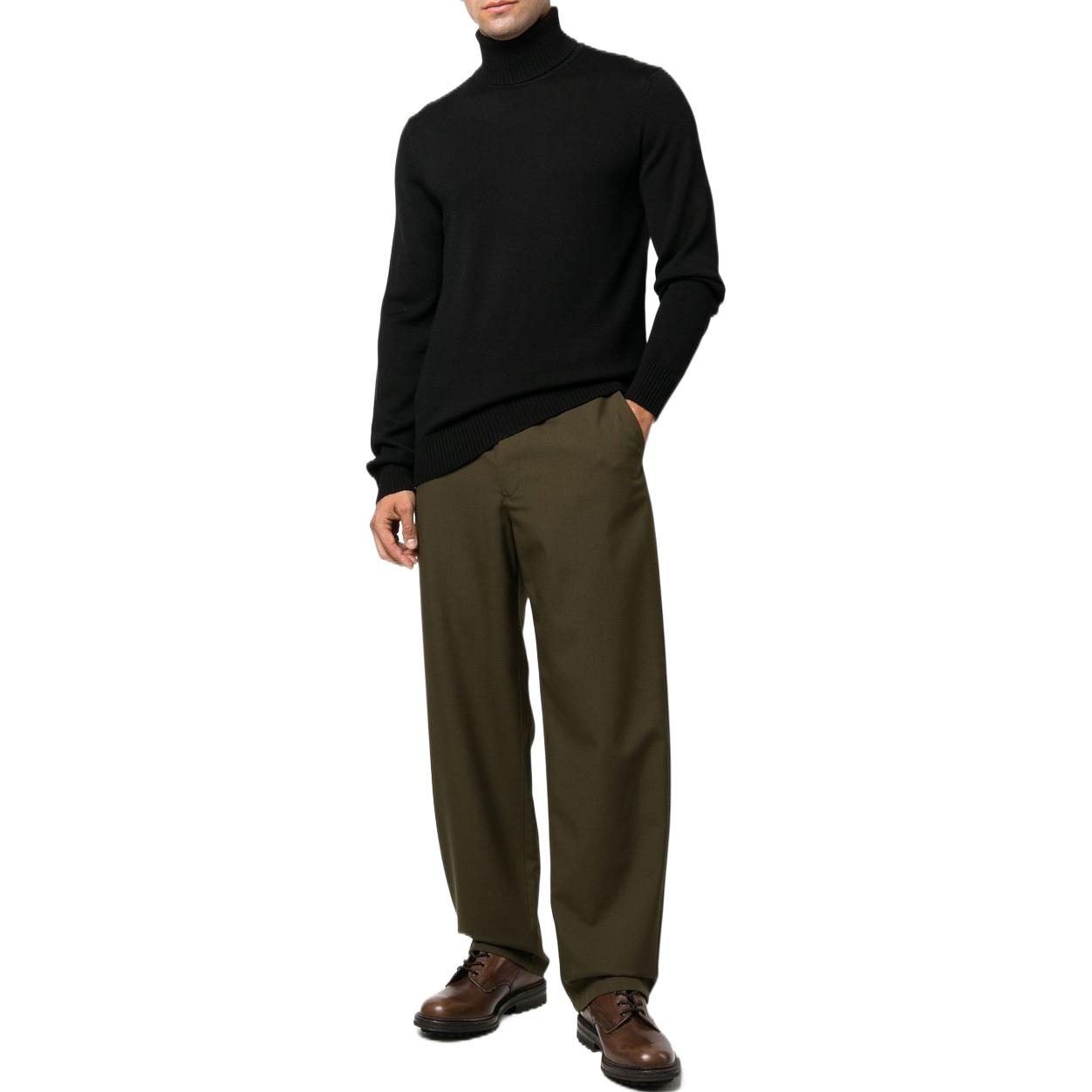 Shop EMPORIO ARMANI FW22  Black Wool Turtleneck Knit Sweater. 8N1MVB-1M67Z-0999