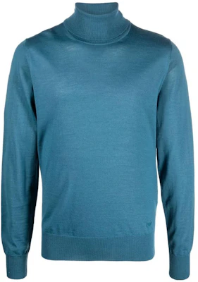EMPORIO ARMANI FW22 Blue High-Neck Long-Sleeve Sweater 8N1M43-1M67Z-0909 Order EMPORIO ARMANI FW22 Blue High-Neck Long-Sleeve Sweater 8N1M43-1M67Z-0909