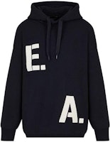 EMPORIO ARMANI FW22 Blue Letter Print Knit Pullover Hoodie. 6L1MXS1-MBWZ1-0920 EMPORIO ARMANI FW22 Blue Letter Print Knit Pullover Hoodie. 6L1MXS1-MBWZ1-0920