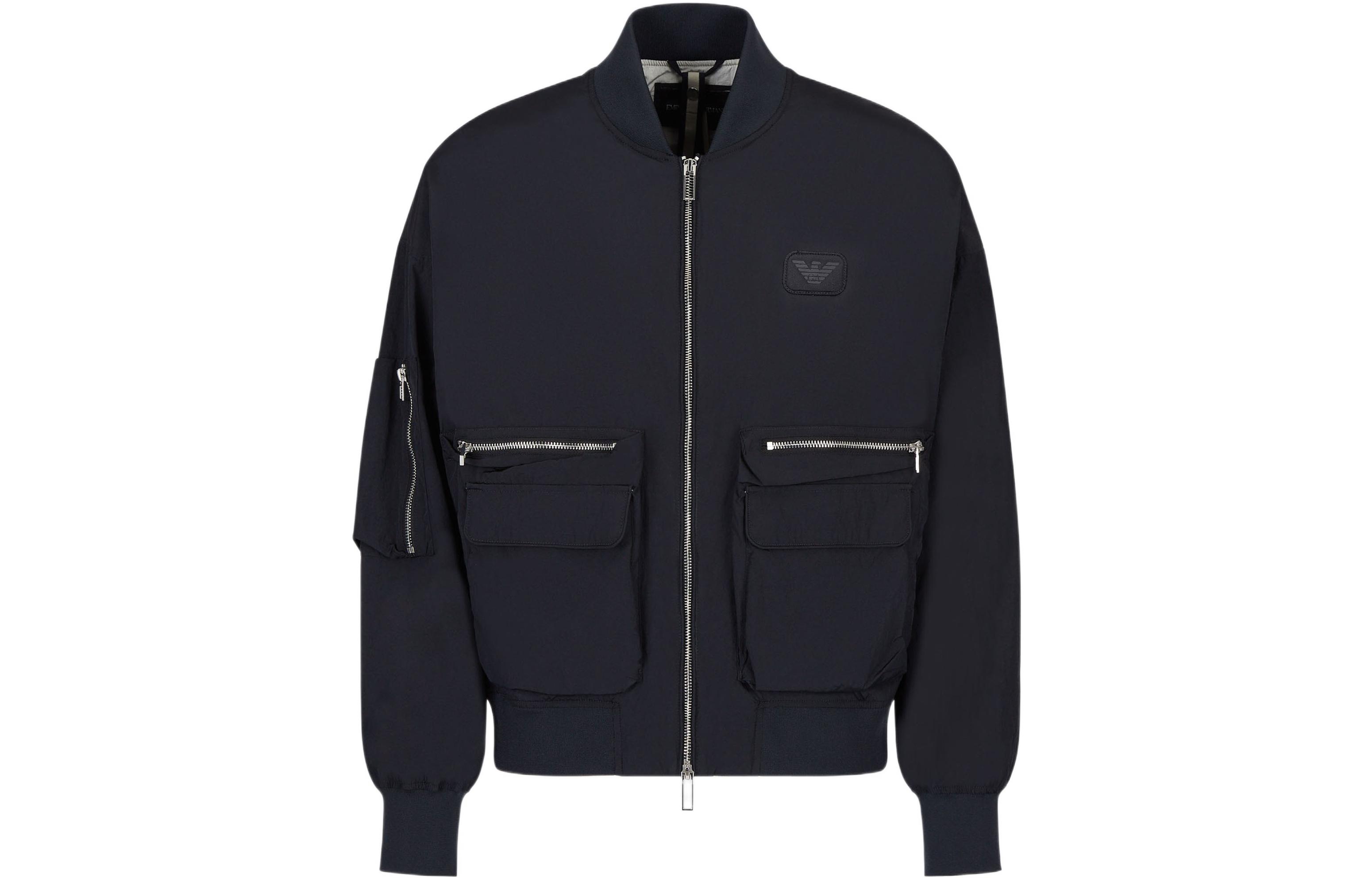 EMPORIO ARMANI FW22  Blue Multi-Pocket Flight Jacket 6L1BM4-1NKWZ-0920