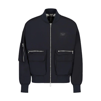 EMPORIO ARMANI FW22 Blue Multi-Pocket Flight Jacket 6L1BM4-1NKWZ-0920