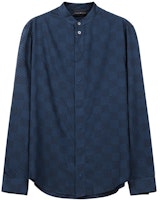 EMPORIO ARMANI FW22 Blue Plaid Patchwork Casual Long Sleeve Shirt. H31CF6-C11F5-041 EMPORIO ARMANI FW22 Blue Plaid Patchwork Casual Long Sleeve Shirt. H31CF6-C11F5-041