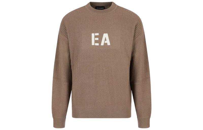 Emporio Armani FW22  Brown Knit Wool Sweater with Embroidered Logo Design. 6L1MXK1-MBQZ1-F409 圖 2