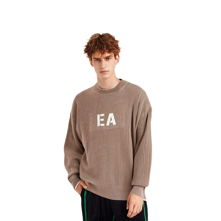 Emporio Armani FW22  Brown Knit Wool Sweater with Embroidered Logo Design. 6L1MXK1-MBQZ1-F409 圖 3