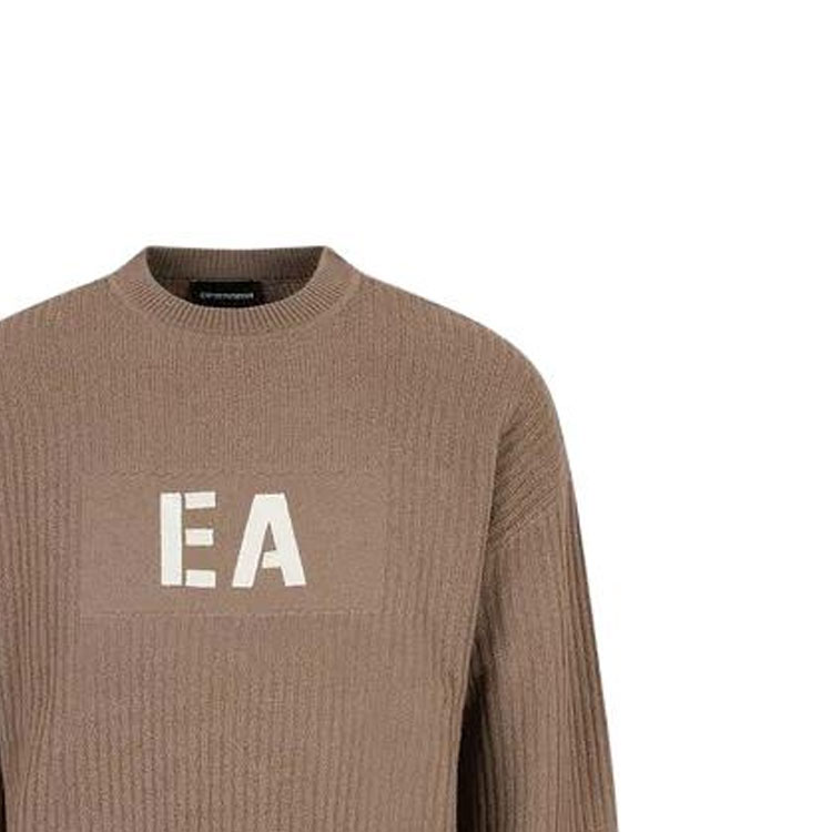 Emporio Armani FW22  Brown Knit Wool Sweater with Embroidered Logo Design. 6L1MXK1-MBQZ1-F409 圖 7