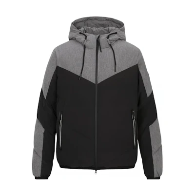 EMPORIO ARMANI FW22 Colorblock Hooded Zip Jacket Grey/Black 6LPB21-PN1BZ-1200