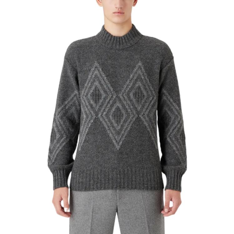 Emporio Armani FW22  Diamond Pattern Pullover Sweater Grey 6L1MW2-1M31Z-0630 圖 4