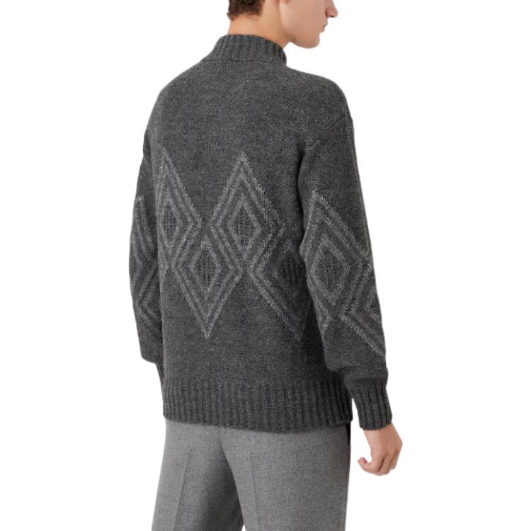 Emporio Armani FW22  Diamond Pattern Pullover Sweater Grey 6L1MW2-1M31Z-0630 圖 5