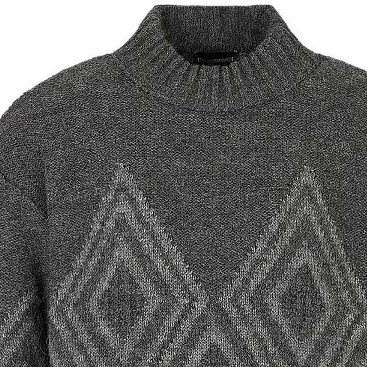 Emporio Armani FW22  Diamond Pattern Pullover Sweater Grey 6L1MW2-1M31Z-0630 圖 7