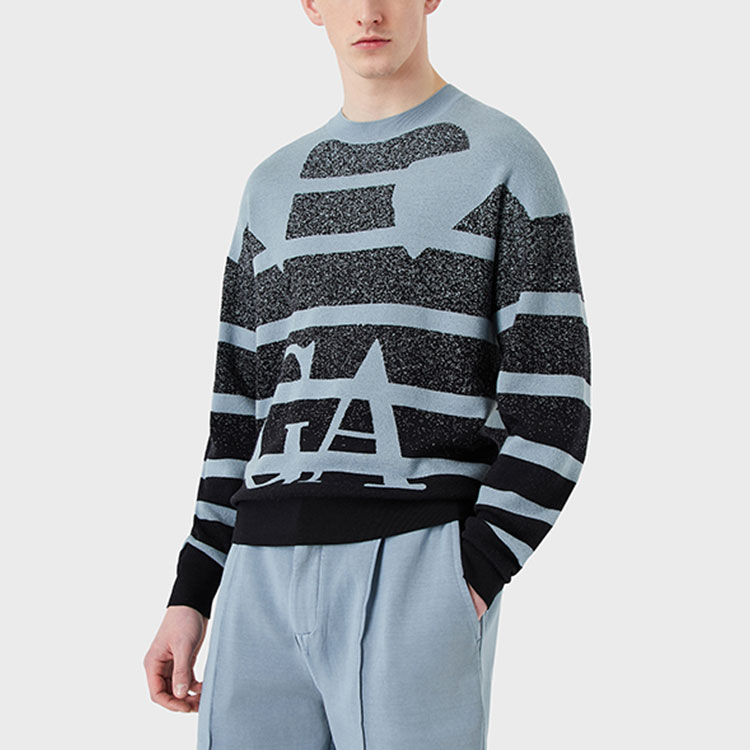 Purchase エンポリオ アルマーニ FW22 イーグルロゴ ストライプ ニットセーター - マルチカラー 6L1MX9-1MKYZ-F925