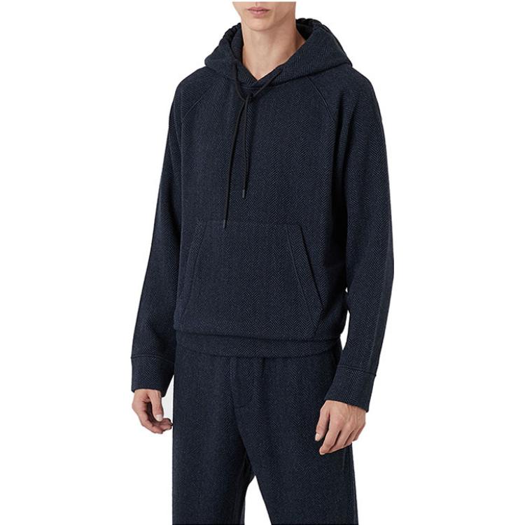Lookbook Emporio Armani FW22  Full V-Pattern Navy Blue Hoodie. 6K1M6Q-1JS5Z-F989
