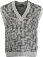 EMPORIO ARMANI FW22 Geometric Knit Vest in Charcoal Gray. 6L1MW6-1M30Z-F640 EMPORIO ARMANI FW22 Geometric Knit Vest in Charcoal Gray. 6L1MW6-1M30Z-F640