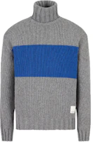 EMPORIO ARMANI FW22 Gray Colorblock Knitted Turtleneck Sweater 6L1MZ51-M4FZ1-F615 EMPORIO ARMANI FW22 Gray Colorblock Knitted Turtleneck Sweater 6L1MZ51-M4FZ1-F615
