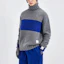Lookbook EMPORIO ARMANI FW22 Gray Colorblock Knitted Turtleneck Sweater 6L1MZ51-M4FZ1-F615