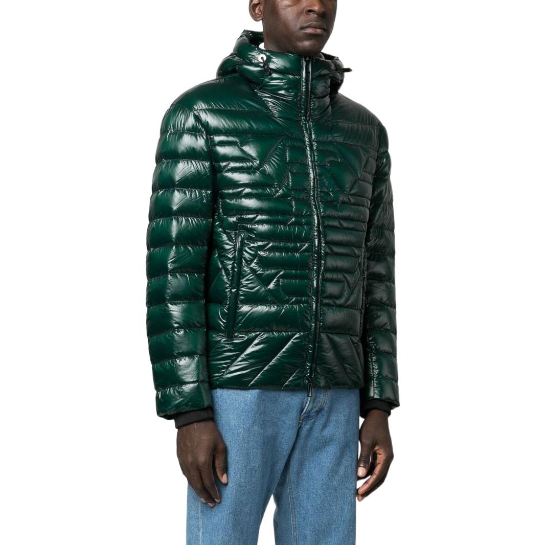 Emporio Armani FW22  Green Glossy Hooded Zip-Up Jacket. 6L1BN71NPDZ0586 圖 5