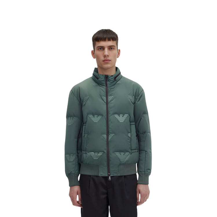 EMPORIO ARMANI FW22  Green Logo Print High Neck Zip Jacket. 6L1BP41-NNDZ1-0586 圖 3