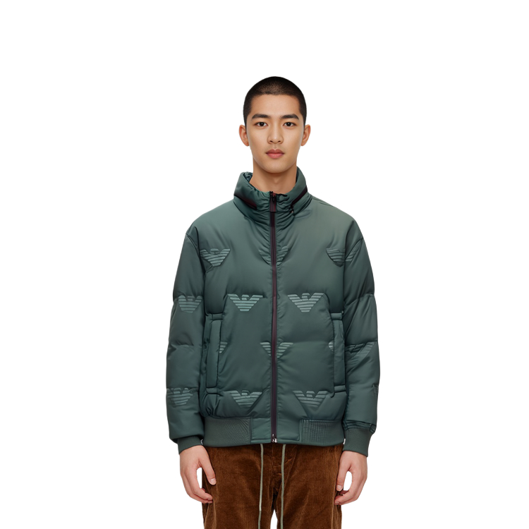 EMPORIO ARMANI FW22  Green Logo Print High Neck Zip Jacket. 6L1BP41-NNDZ1-0586 圖 4