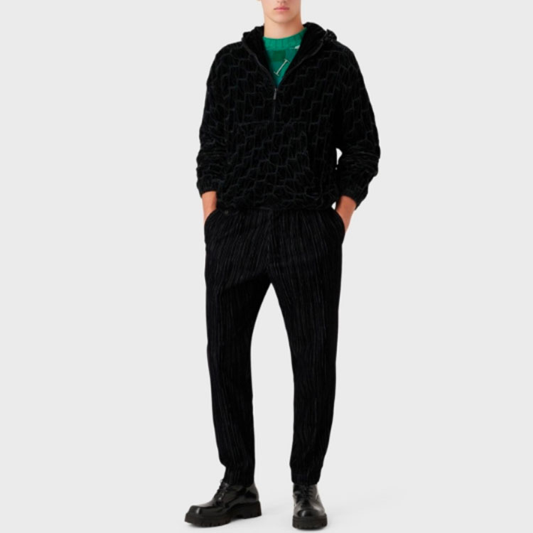 Lookbook エンポリオアルマーニ FW22 グリーン ラグラン ニット セーター ロゴ刺繍 6L1MV9-1M08Z-F510