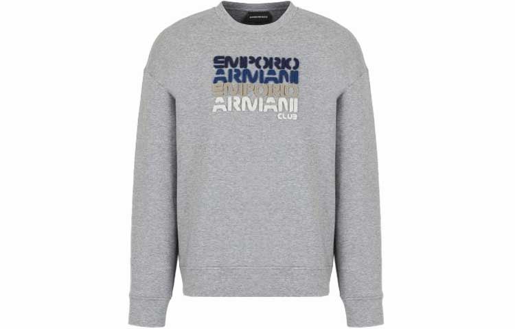 Order Emporio Armani FW22 灰色字母印花圓領長袖上衣 3L1MCB-1JHSZ-0630