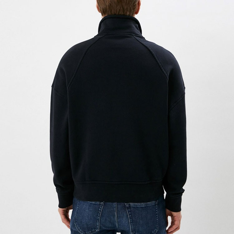 Purchase EMPORIO ARMANI FW22 半拉鍊徽標海軍藍長袖衛衣。 6L1M81-1JWPZ-0920