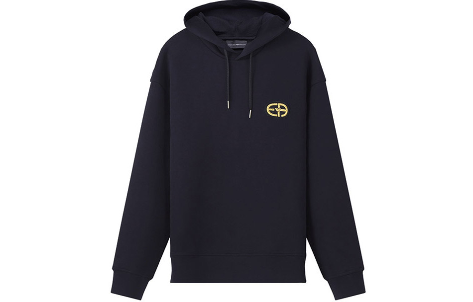 Buy Emporio Armani FW22  Logo Patch Hoodie Deep Navy Blue 6L1M84-1JHSZ-0920