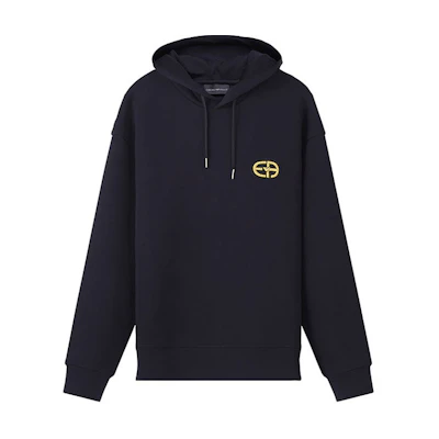Emporio Armani FW22 Logo Patch Hoodie Deep Navy Blue 6L1M84-1JHSZ-0920