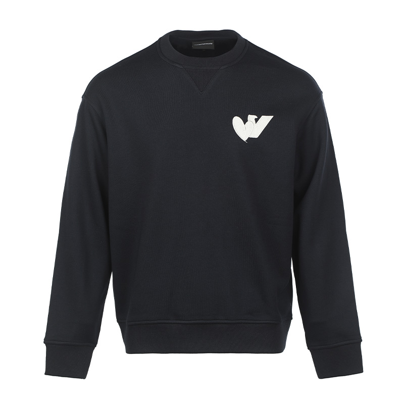 Emporio Armani FW22  Logo Print Oversized Crewneck Sweatshirt Navy. 6L1MB5-1JQNZ-0920