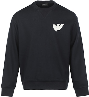 Emporio Armani FW22 Logo Print Oversized Crewneck Sweatshirt Navy. 6L1MB5-1JQNZ-0920 Buy Emporio Armani FW22 Logo Print Oversized Crewneck Sweatshirt Navy. 6L1MB5-1JQNZ-0920