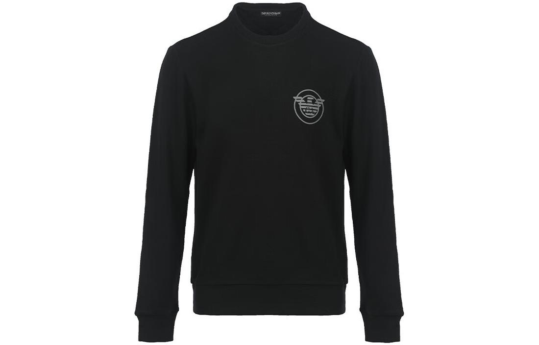 Lookbook Emporio Armani FW22 印花標誌運動衫與休閒褲套裝 - 黑色 1119432-F5730-0020