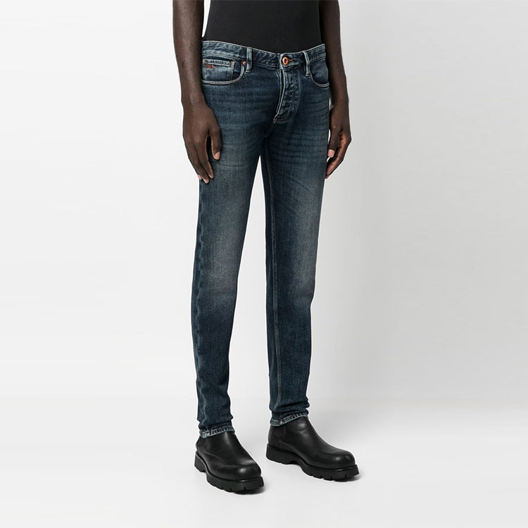 Purchase EMPORIO ARMANI FW22 Seluar Jeans Denim Biru Indigo Straight-Leg Mid-Rise. 6L1J75-1DS5Z-0942