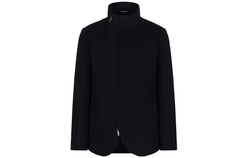 Emporio Armani FW22  Navy Blue Zip-Up Jacket with Stand Collar. H31G30-C1452-1922