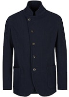 Emporio Armani FW22 Navy Solid Stand Collar Single-Breasted Jacket H31G57-C1058-920 Emporio Armani FW22 Navy Solid Stand Collar Single-Breasted Jacket H31G57-C1058-920