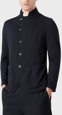 엠포리오 아르마니 FW22 네이비 솔리드 스탠드 칼라 싱글 브레스티드 재킷 H31G57-C1058-920 Shop 엠포리오 아르마니 FW22 네이비 솔리드 스탠드 칼라 싱글 브레스티드 재킷 H31G57-C1058-920