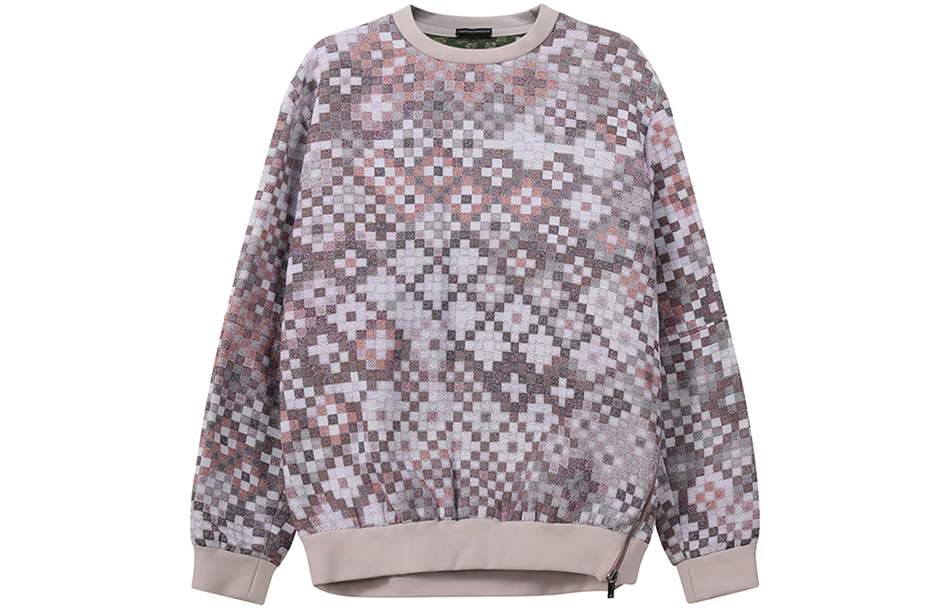 EMPORIO ARMANI FW22  Plaid Crewneck Sports Sweatshirt White/Grey H31R50-C1033-321 圖 2