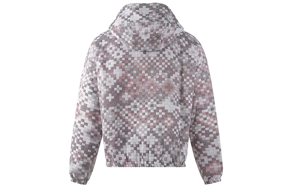 Lookbook EMPORIO ARMANI FW22 格纹宽松连帽夹克 白灰拼接外套. H31R07-C1033-321