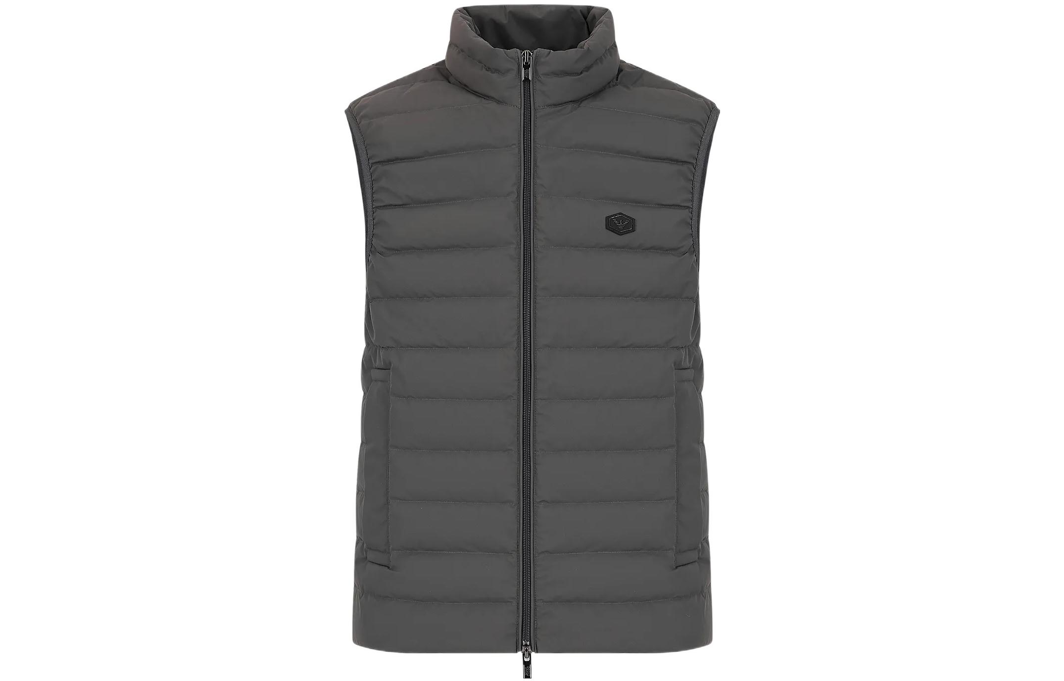 Emporio Armani FW22  Quilted Down Vest Solid Color Gray. 8N1BQ11-NLRZ1-0633