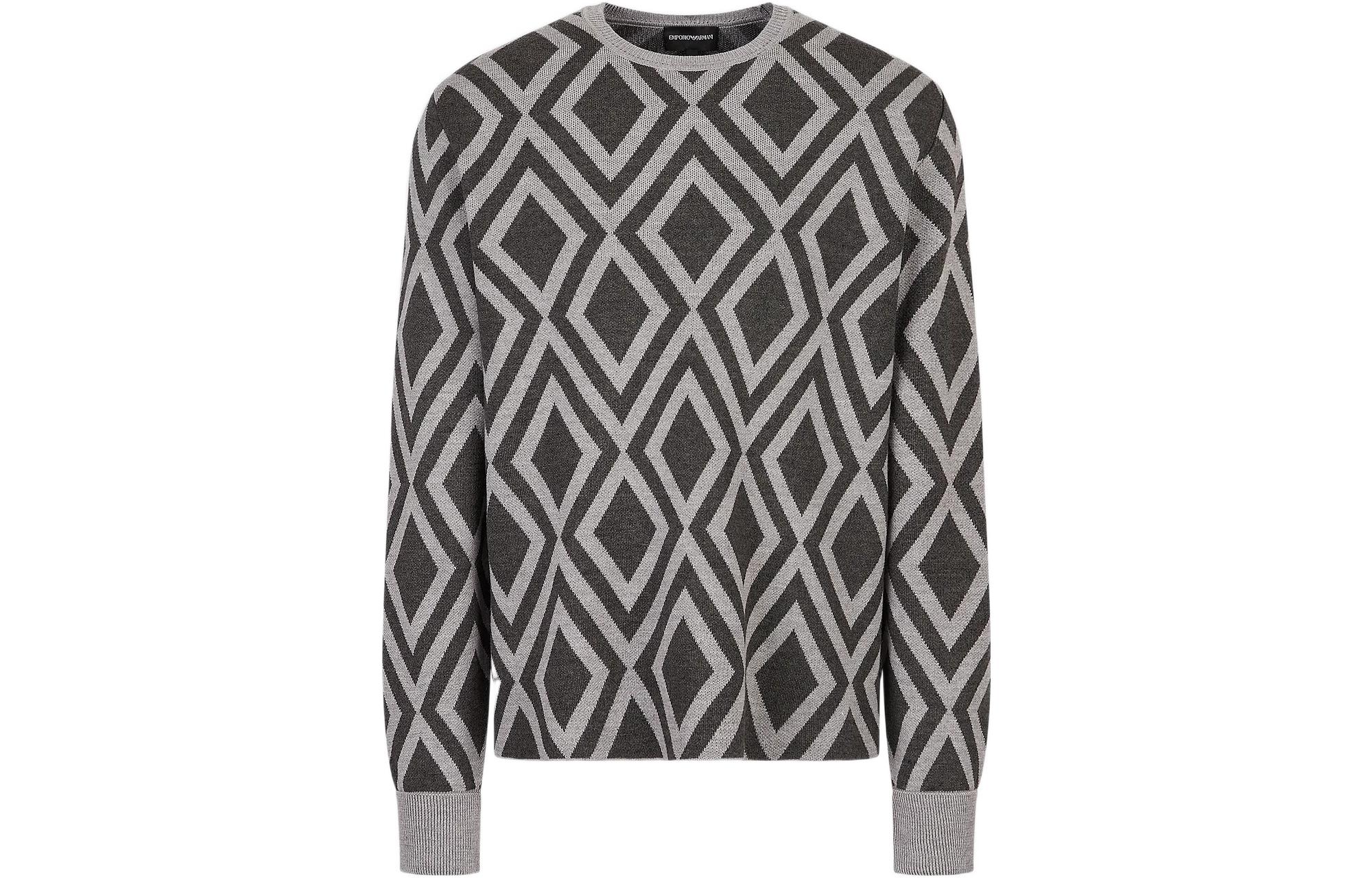 Order EMPORIO ARMANI FW22  Quilted Pattern Long Sleeve Sweater - Multicolor. 6L1MW5-M30Z1-F649