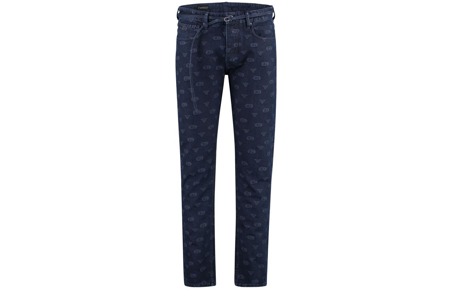 Order Emporio Armani FW22 修身蓝色花卉印花牛仔裤 6L1J75-1DMAZ-0920