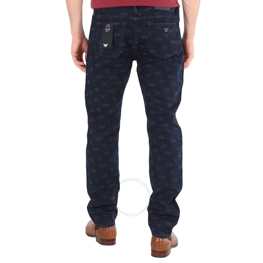 Purchase Emporio Armani FW22 修身蓝色花卉印花牛仔裤 6L1J75-1DMAZ-0920