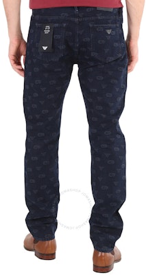 Emporio Armani FW22 修身蓝色花卉印花牛仔裤 6L1J75-1DMAZ-0920 Purchase Emporio Armani FW22 修身蓝色花卉印花牛仔裤 6L1J75-1DMAZ-0920