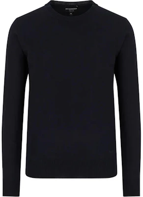 EMPORIO ARMANI FW22 Solid Color Crewneck Knit Sweater - Navy Blue 8N1M421-M67Z1-0922 Order EMPORIO ARMANI FW22 Solid Color Crewneck Knit Sweater - Navy Blue 8N1M421-M67Z1-0922