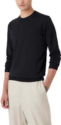 EMPORIO ARMANI FW22 Solid Color Crewneck Knit Sweater - Navy Blue 8N1M421-M67Z1-0922 Purchase EMPORIO ARMANI FW22 Solid Color Crewneck Knit Sweater - Navy Blue 8N1M421-M67Z1-0922